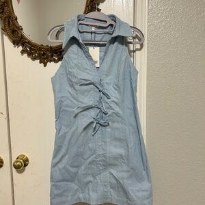 TCEC Blue mini bow dress